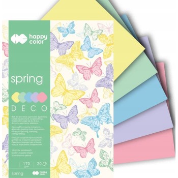 Blok DECO SPRING A4 20ark.170g. 5 kolorów HA 3817 2030-110 HAPPY COLOR