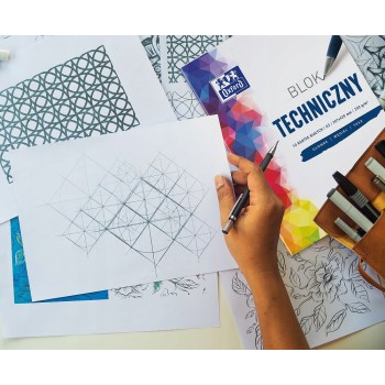 Blok techniczny szkolny A3 biały 10 kartek 250g 400093232 OXFORD