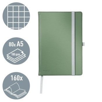 Notatnik w twardej oprawie Style A5 w kratkę seledynowy 44861053 LEITZ