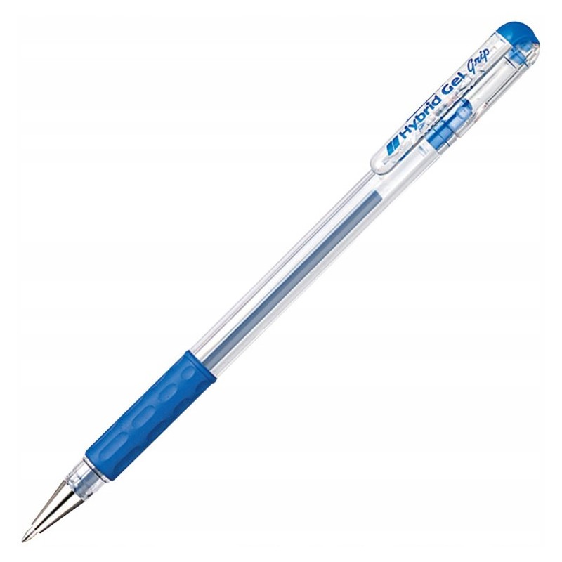 Pióro żelowe PENTEL K116 niebieski z gumowym uchwytem Hybrid Gel Grip