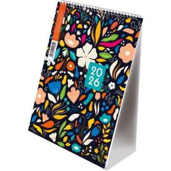 Kalendarz ze spiralką pionowy WZÓR KWIATOWY T-101-3-27 Michalczyk i Prokop