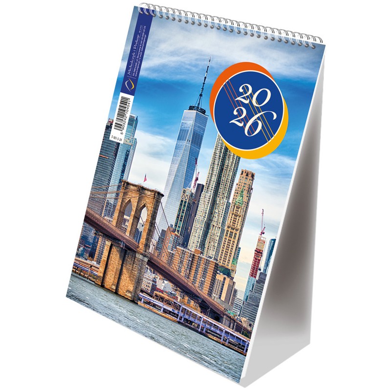 Kalendarz ze spiralką pionowy METROPOLIA T-101-3-24 Michalczyk i Prokop