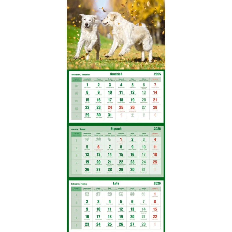 Kalendarz trójdzielny PSY T-105T-09 Michalczyk i Prokop