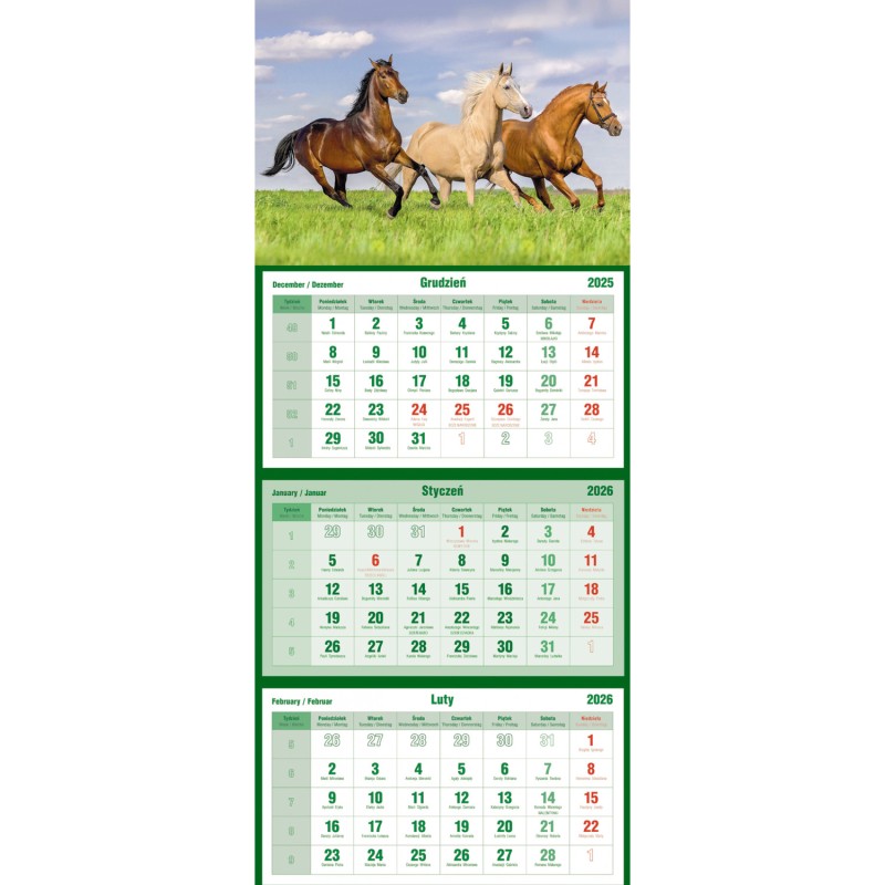 Kalendarz trójdzielny KONIE T-105T-11 Michalczyk i Prokop