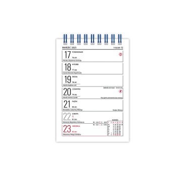 Kalendarz biurowy MINI ZODIAK H7 stojący pionowy 85x120mm 2026 TELEGRAPH