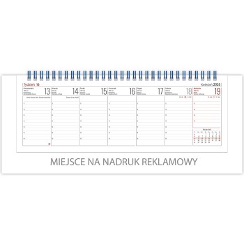Kalendarz biurowy VOYAGER (H4b) - biały 268x97mm 2026 TELEGRAPH