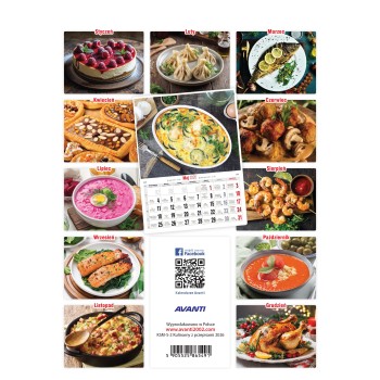 Kalendarz ścienny mały KULINARNY Z PRZEPISAMI KSM-S-2 AVANTI