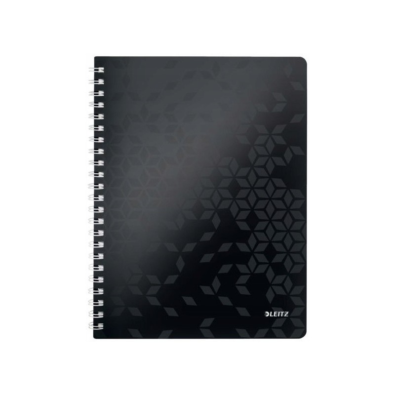 Kołonotatnik LEITZ WOW A4 80k PP kratka czarny 46380095