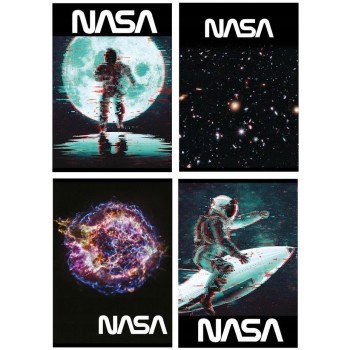 Zeszyt A5 32k kratka laminowany SPACE ADVENTURE z lakierem wybiórczym St.Majewski