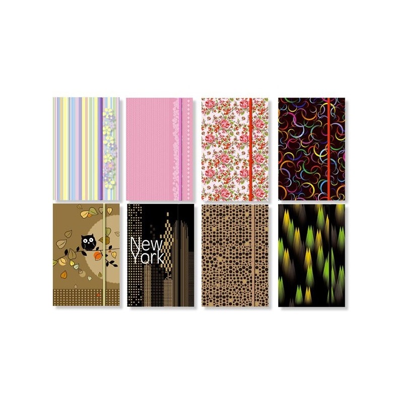 Brulion A6 z gumką 96k twarda kolorowa oprawa KRESKA