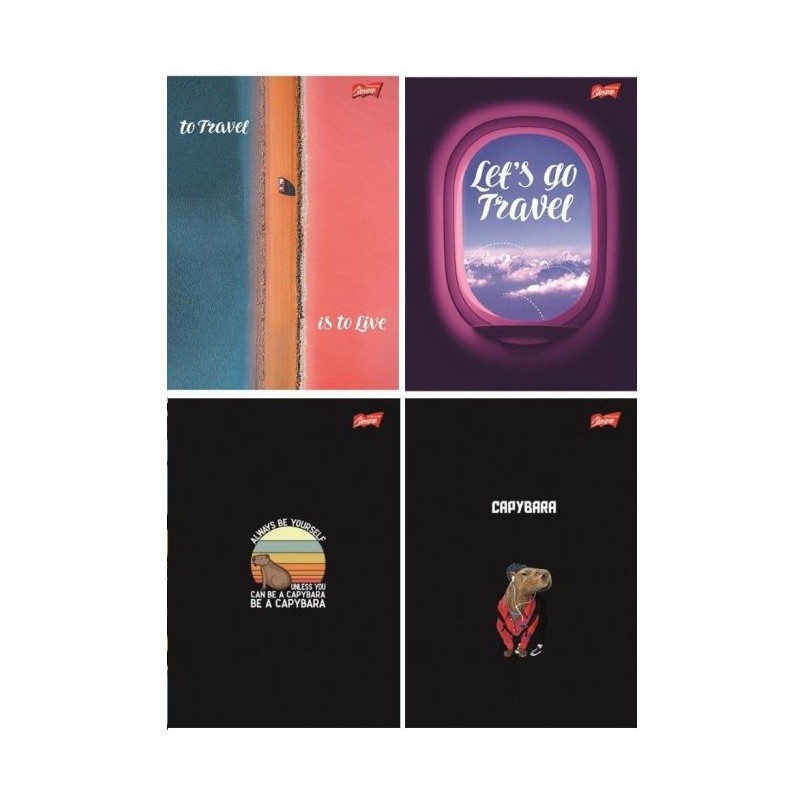 Zeszyt A4 60k kratka MIX DZ laminowany UNIPAP