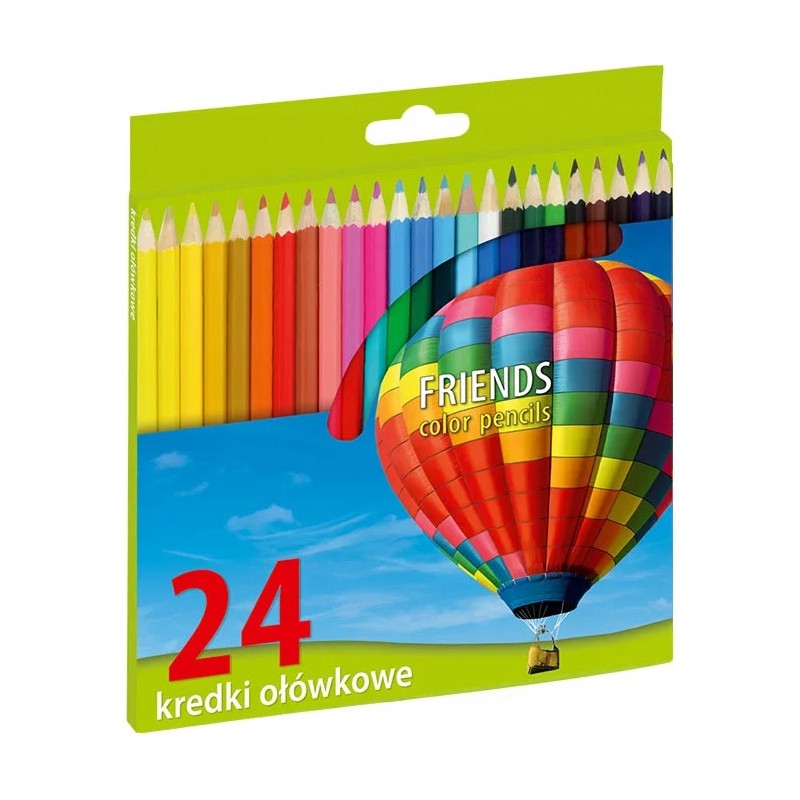Kredki ołówkowe, sześciokątne 24 kolory ostrzone FRIENDSHIP/UNION 170-1377