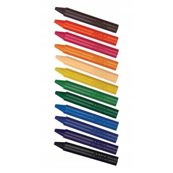 Kredki świecowe szkolne Super JUMBO grube okrągłe 12 kolorów 316118003 ASTRA