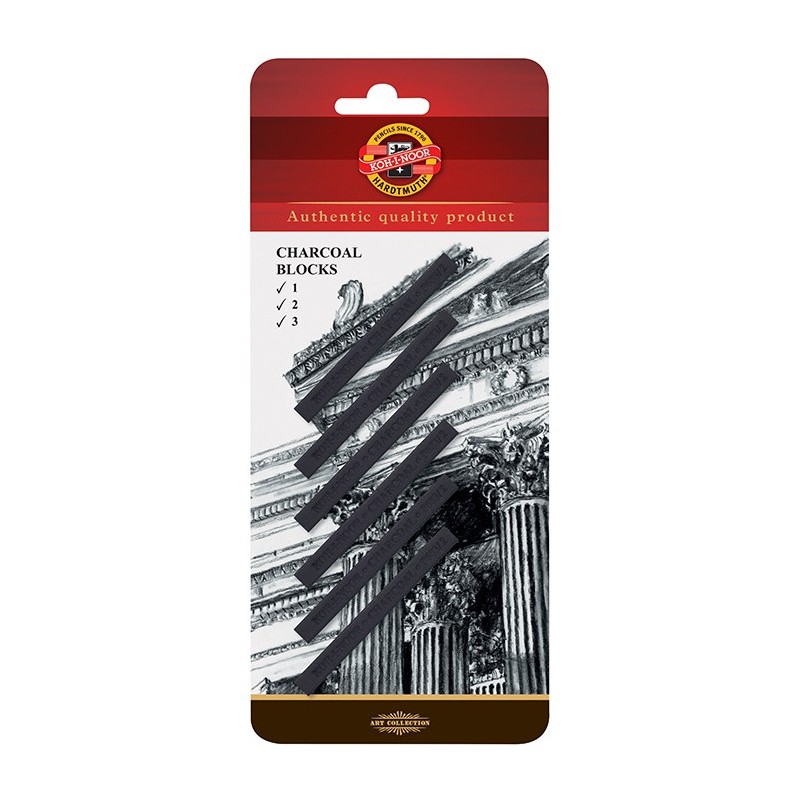 Węgiel prasowany w sztyfcie twardość 1,2,3 7x7mm op. 6szt KOH-I-NOOR 8683