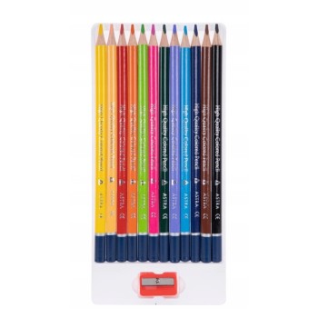 Kredki ołówkowe trójkątne zestaw 12 kolorów + temperówka 312110002 ASTRA