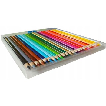 Kredki szkolne trójkątne grube Super Size Zestaw 24 kredek + temperówka BAMBINO St.Majewski