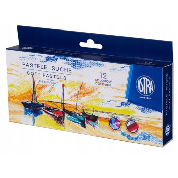 Pastele suche zestaw 12 kolory PRESTIGE kwadratowe 323120001 ASTRA