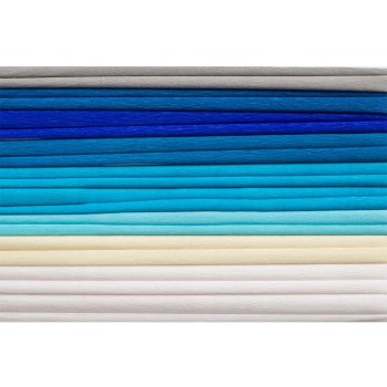 Bibuła 25x200cm mix niebieski (10szt) 8kol 2521-MIX3 HAPPY COLOR