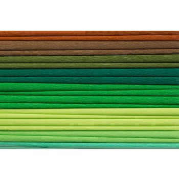 Bibuła 25x200cm mix zielony (10szt) 8kol 2521-MIX5 HAPPY COLOR