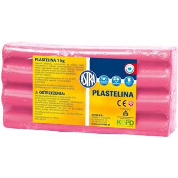 Plastelina szkolna dla dzieci 1kg różowa jasna 303111007 ASTRA