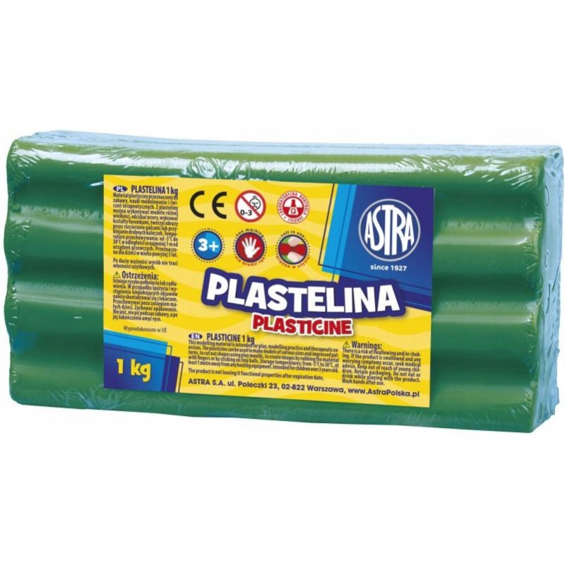 Plastelina szkolna dla dzieci 1kg zielona 303111015 ASTRA