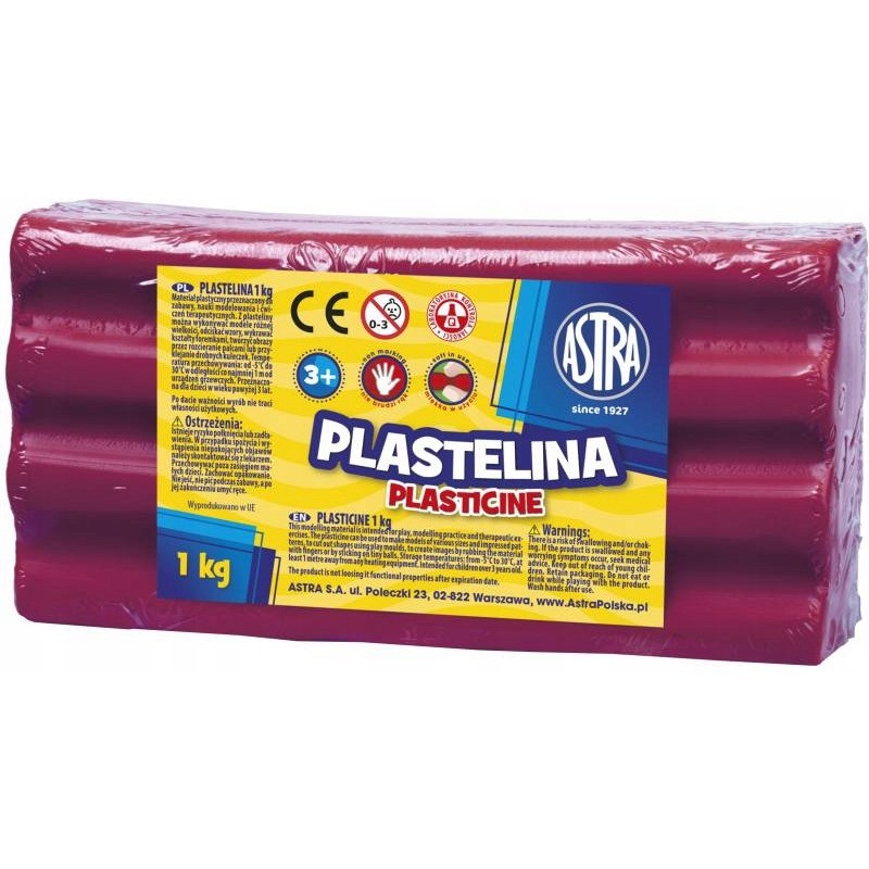 Plastelina szkolna dla dzieci 1kg purpurowa 303111009 ASTRA