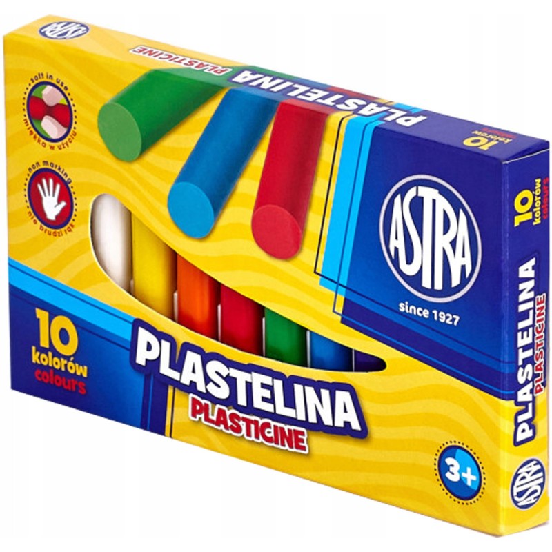 Plastelina szkolna dla dzieci zestaw 10 kolorów 83812902 ASTRA