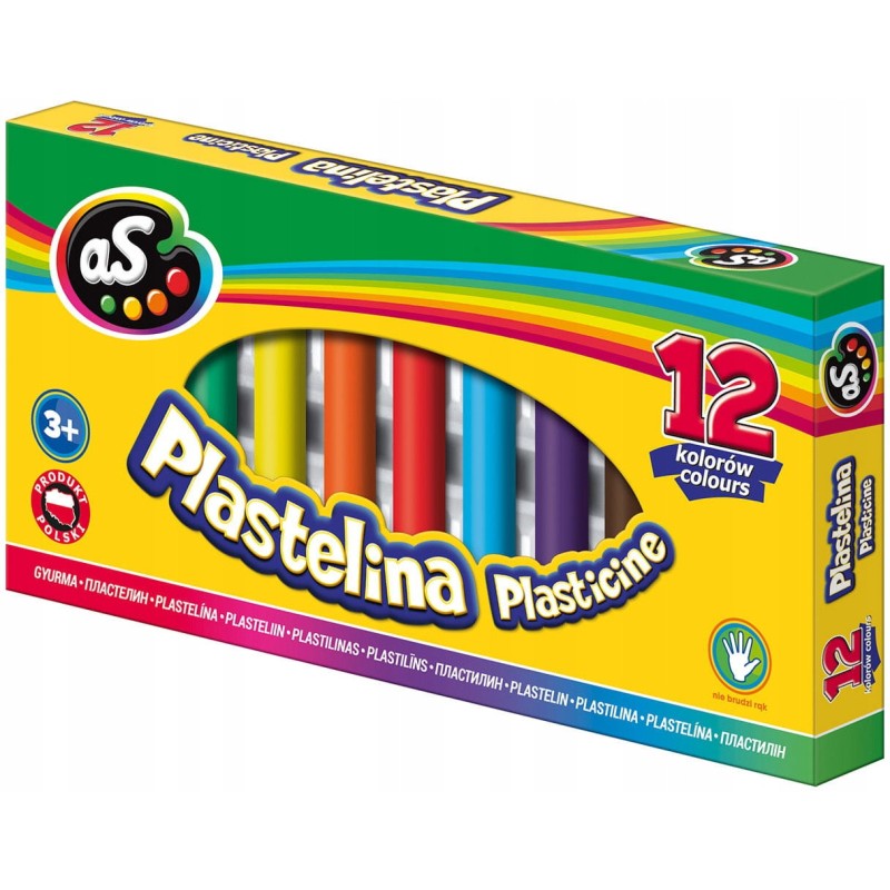 Plastelina dla dzieci szkolna AS zestaw 12 kolorów 303219003 ASTRA
