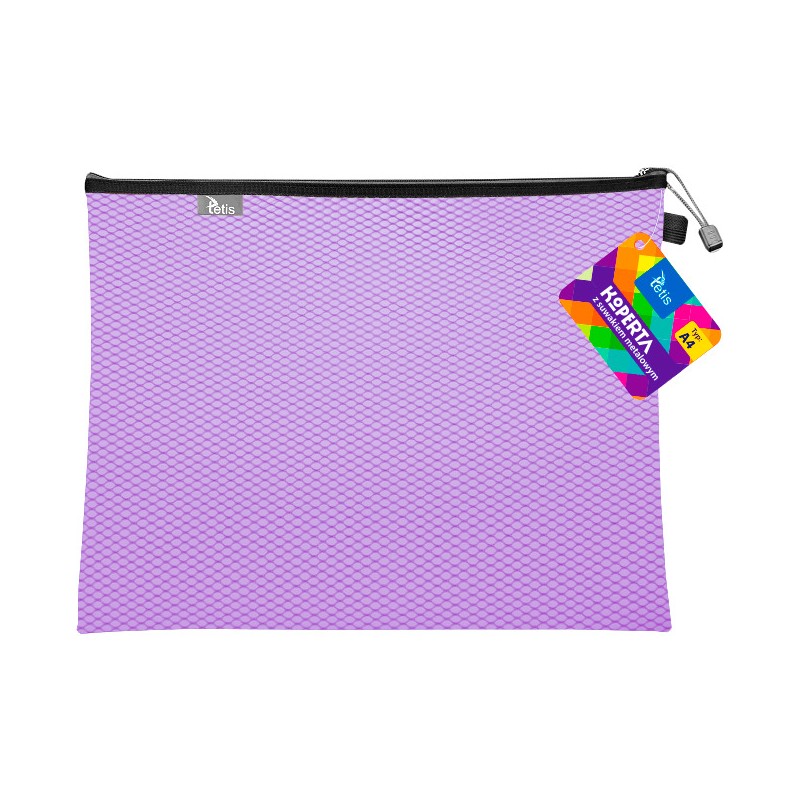 Koperta A4 z suwakiem metalowym FIOLETOWA BT605-F TETIS