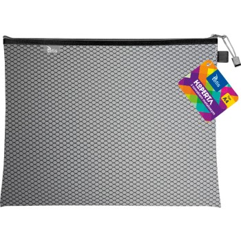 Koperta A4 z suwakiem metalowym CZARNA BT605-V TETIS