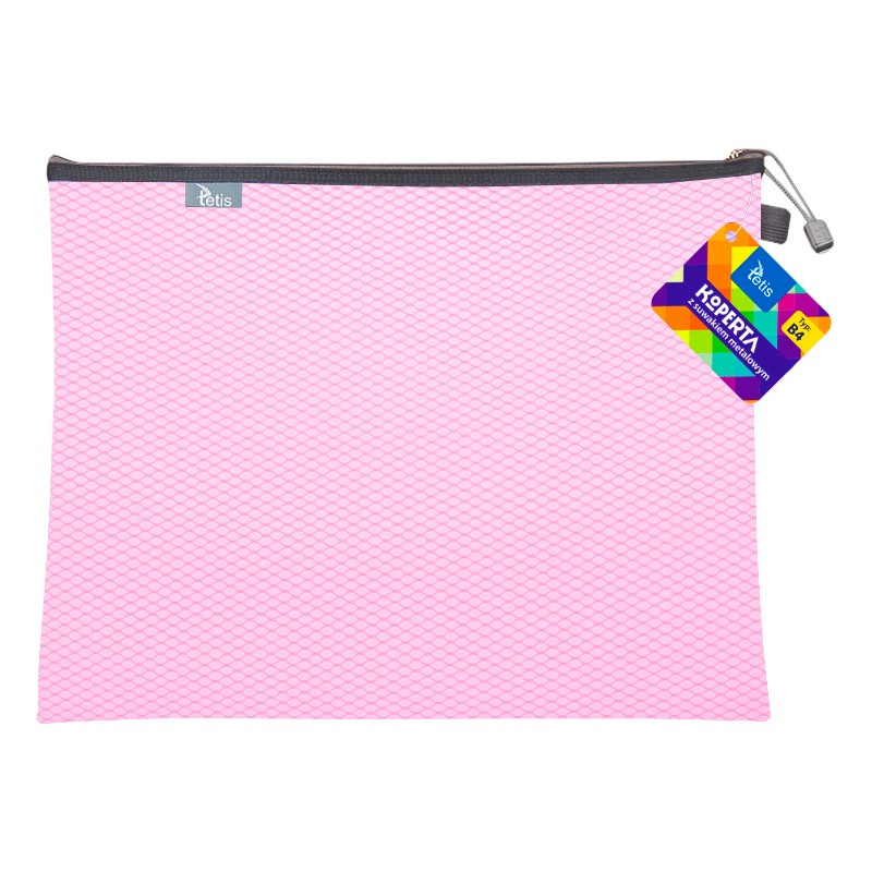 Koperta B4 z suwakiem metalowym RÓŻOWA BT607-R TETIS