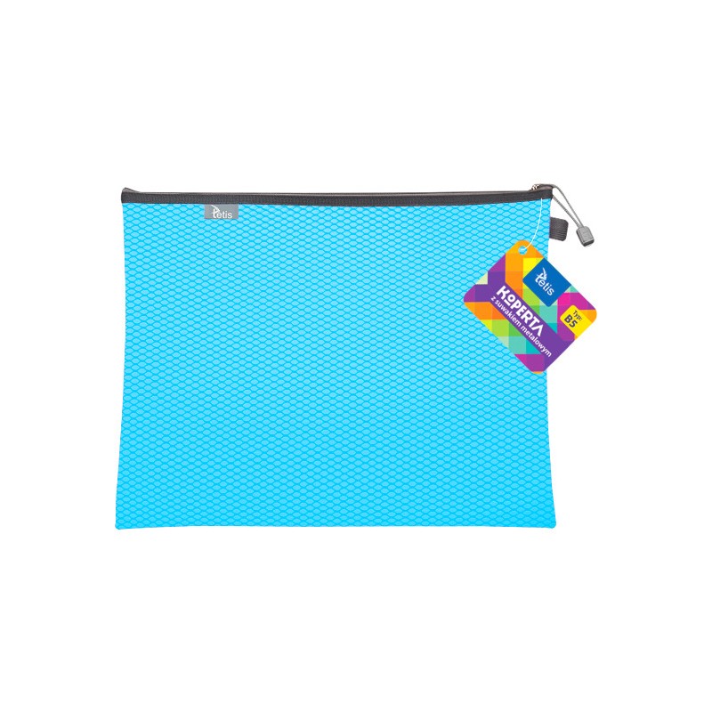 Koperta B5 z suwakiem metalowym NIEBIESKA BT608-N TETIS