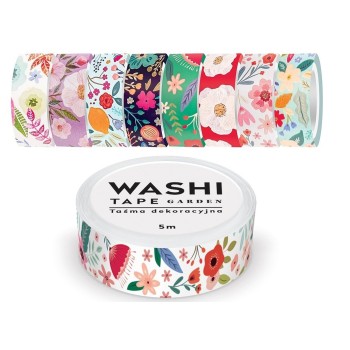 Taśma dekoracyjna 5m GARDEN 8 wzorów opakowanie (24 sztuki) INTERDRUK