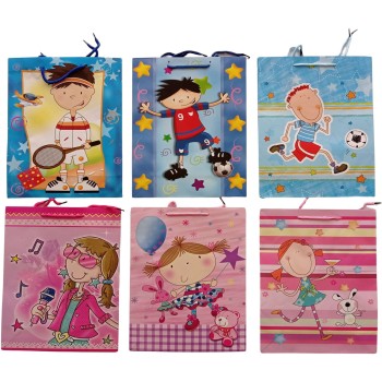 Torebka prezentowa 26x32x13cm laminowana dziecięca ROZETTE