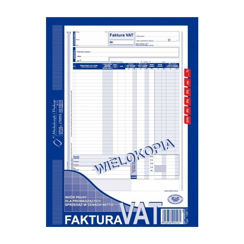 100-1N/E Faktura VAT A4-wielokopia Michalczyk i Prokop
