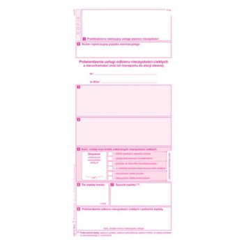 S-105-8 Potwierdzenie usługi odbioru nieczystości ciekłych oraz ich transportu do stacji zlewnej MICHALCZYK I PROKOP