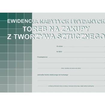 S-200-3 Ewidencja nabytych i wydanych toreb na zakupy z tworzywa sztucznego MICHALCZYK I PROKOP
