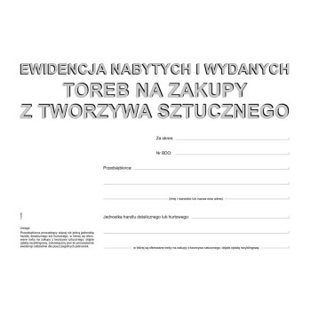 S-200-3 Ewidencja nabytych i wydanych toreb na zakupy z tworzywa sztucznego MICHALCZYK I PROKOP