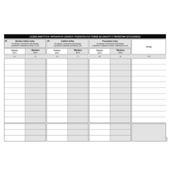 S-200-3 Ewidencja nabytych i wydanych toreb na zakupy z tworzywa sztucznego MICHALCZYK I PROKOP