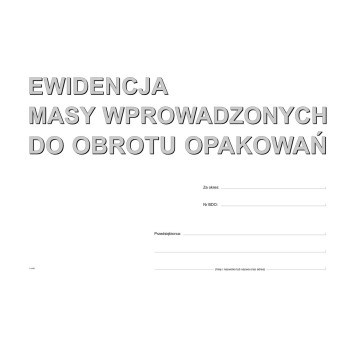 S-220-1 Ewidencja masy wprowadzonych do obrotu opakowań MICHALCZYK I PROKOP