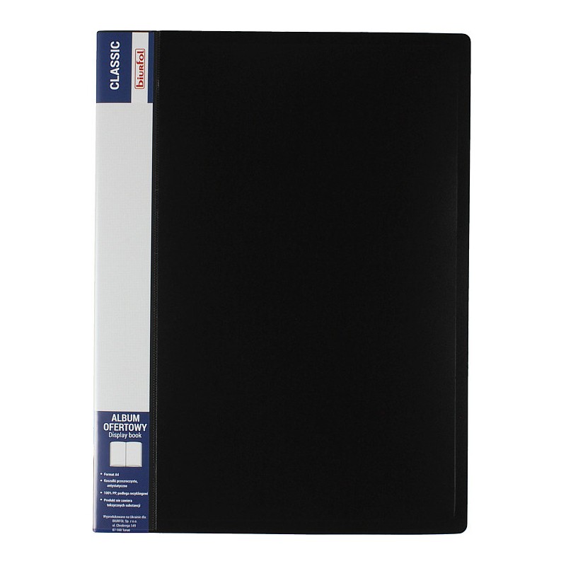 Album ofertowy na dokumenty 60 kieszeni CLASSIC czarny AOF-06-05 BIURFOL