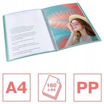 Album ofertowy na dokumenty A4 80 kieszeni Colour`Breeze zielony 626238 ESSELTE
