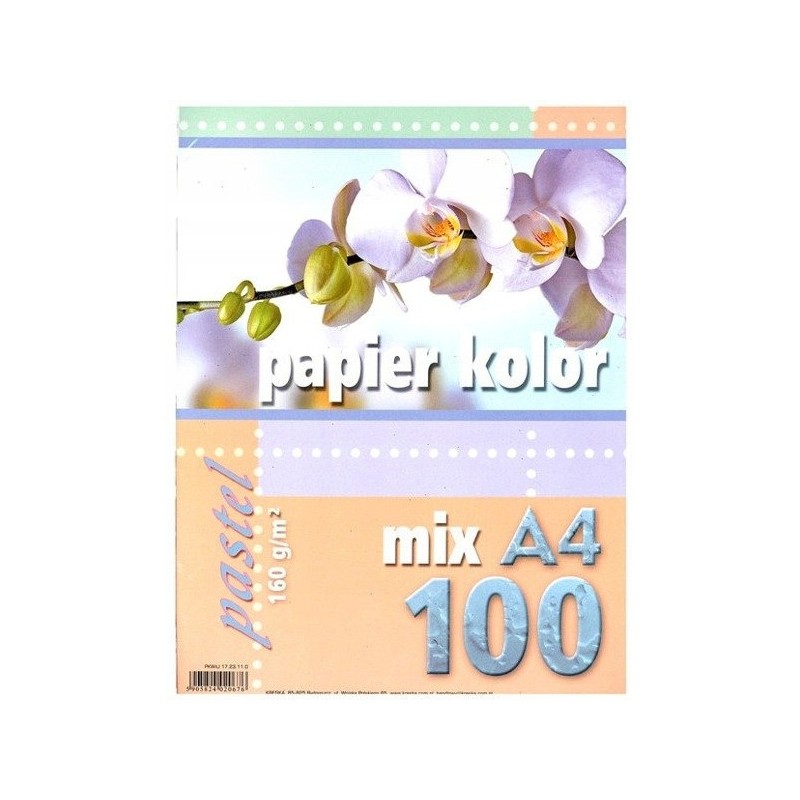 Papier ksero A4 160g KRESKA mix pastel 100ark 20676