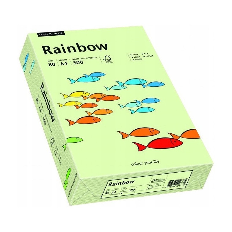 Papier ksero A4 80g RAINBOW R72 bladozielony 88042585