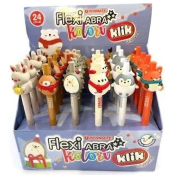 Długopis ścieralny automatyczny Flexi Abra Kolori Klik Christmas Forest niebieski TT8825 Penmate