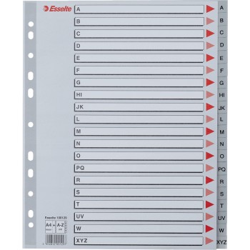 Przekładki MAXI A-Z PP szare 100129 ESSELTE