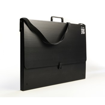 Teczka na rysunki A3 z rączką i paskiem czarna 90419P LENIAR