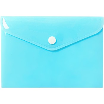 Teczka kopertowa na dokumenty A6 na zatrzask PP pastelowy niebieski TKP-A6-02 BIURFOL
