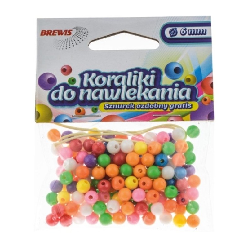 Koraliki do nawlekania 6mm mix kolorów K6-10MIX BREWIS