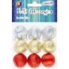 Kuleczki dekoracyjne styropianowe pokryte metalizowanymi nićmi roz. 3cm op. 9szt. BOM-4374 ALIGA